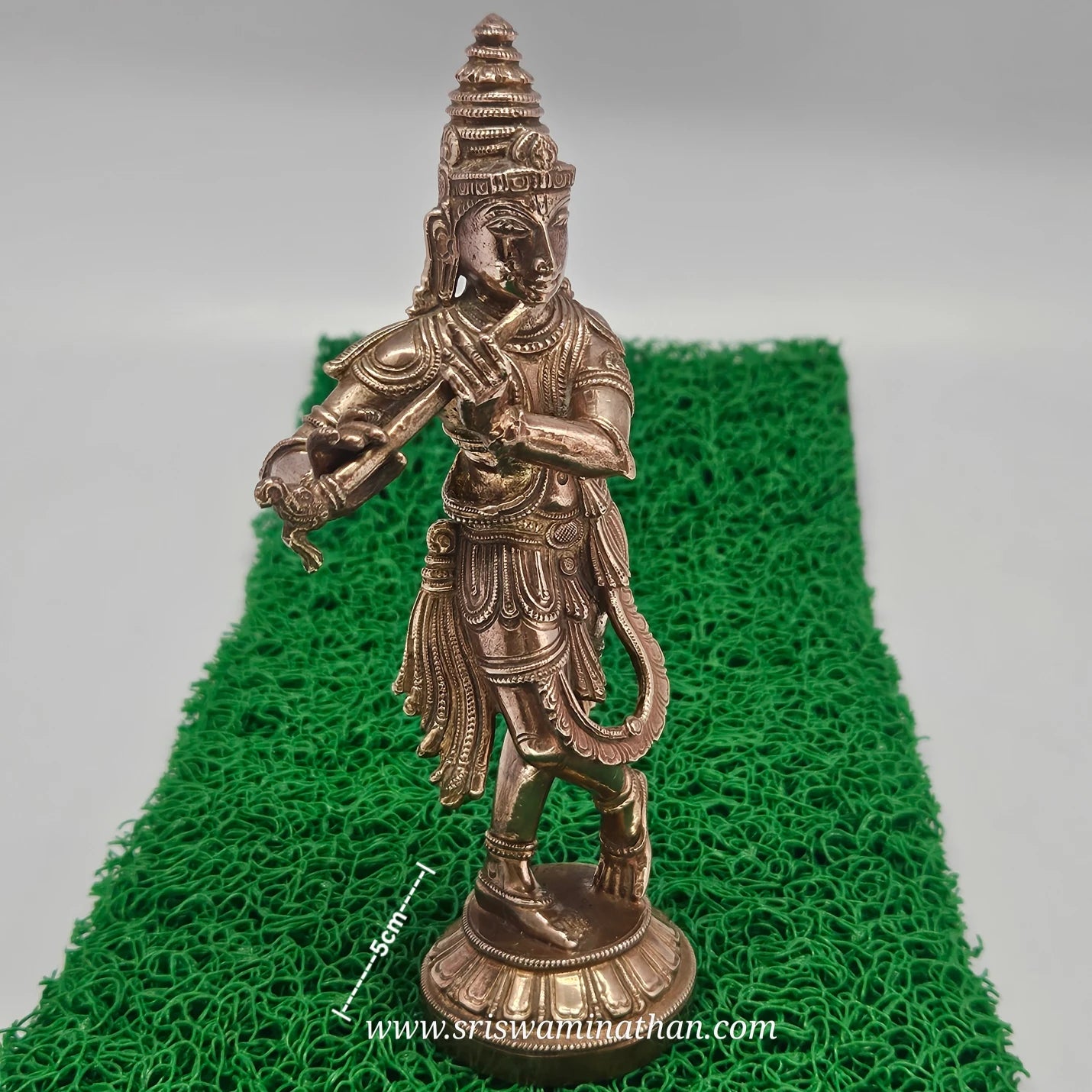 Krishna 7 Inch Panchaloha Standing Pose - Flute Playing - Krishna Jayanti Worship