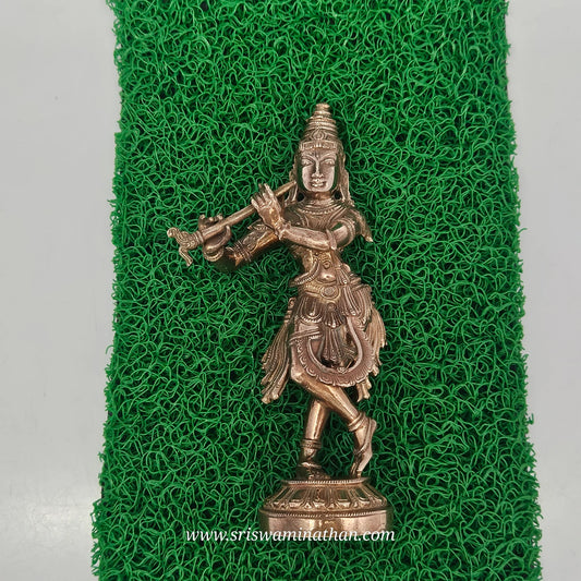 Krishna Panchaloha Statue 7 Inch - Lord Krishna with Flute - Janmashtami Puja - Sri Swaminathan