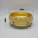 Kumbakonam Brass Elephant Peacock Urli Bowl 25cm Diameter 10cm Height Gaja Floral Vine Engraving Peacock Leg Feet Scalloped Rim Sri Swaminathan