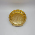 Kumbakonam Brass Gaja Mayura Urli Bowl Front Straight View Elephant Face Panel Floral Vine Body Peacock Leg Feet Scalloped Rim