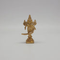 Rear view showcasing the detailed peacock tail feathers, back structure of the crown, and the authentic raw brass texture of the 50g small idol