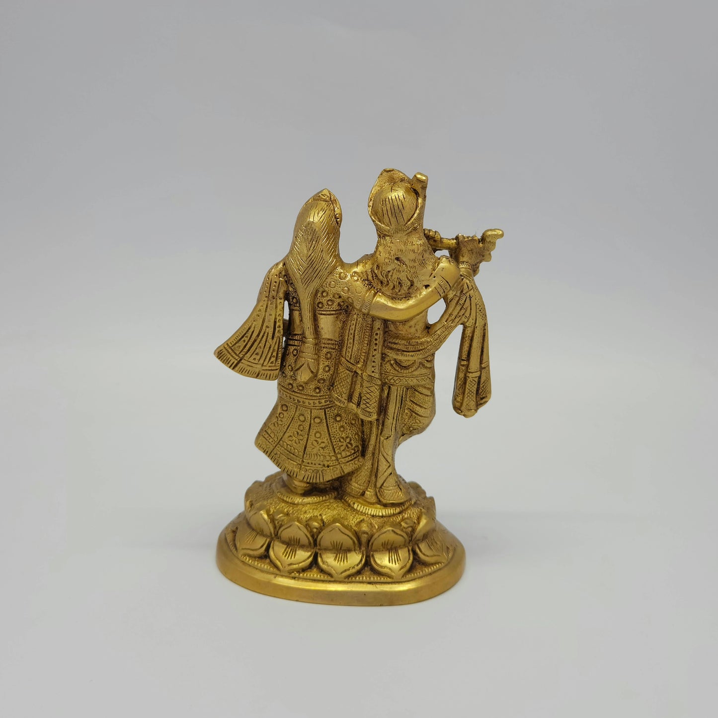 Rear perspective view showcasing the clean solid back lines of the crowns, reverse drapery lines, and the rich hand-shaded temple antique finish of the 1.190kg set.