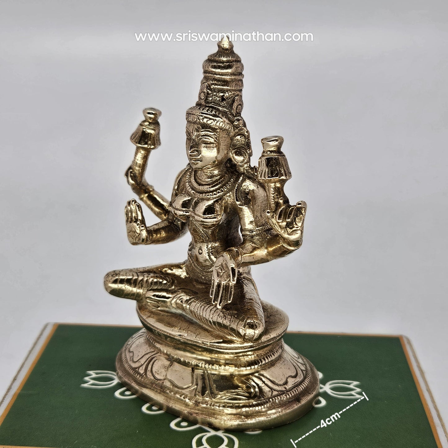 Lakshmi Panchaloha Close-up - Lotus & Ornaments Details - Authentic Five-Metal Alloy Craftsmanship