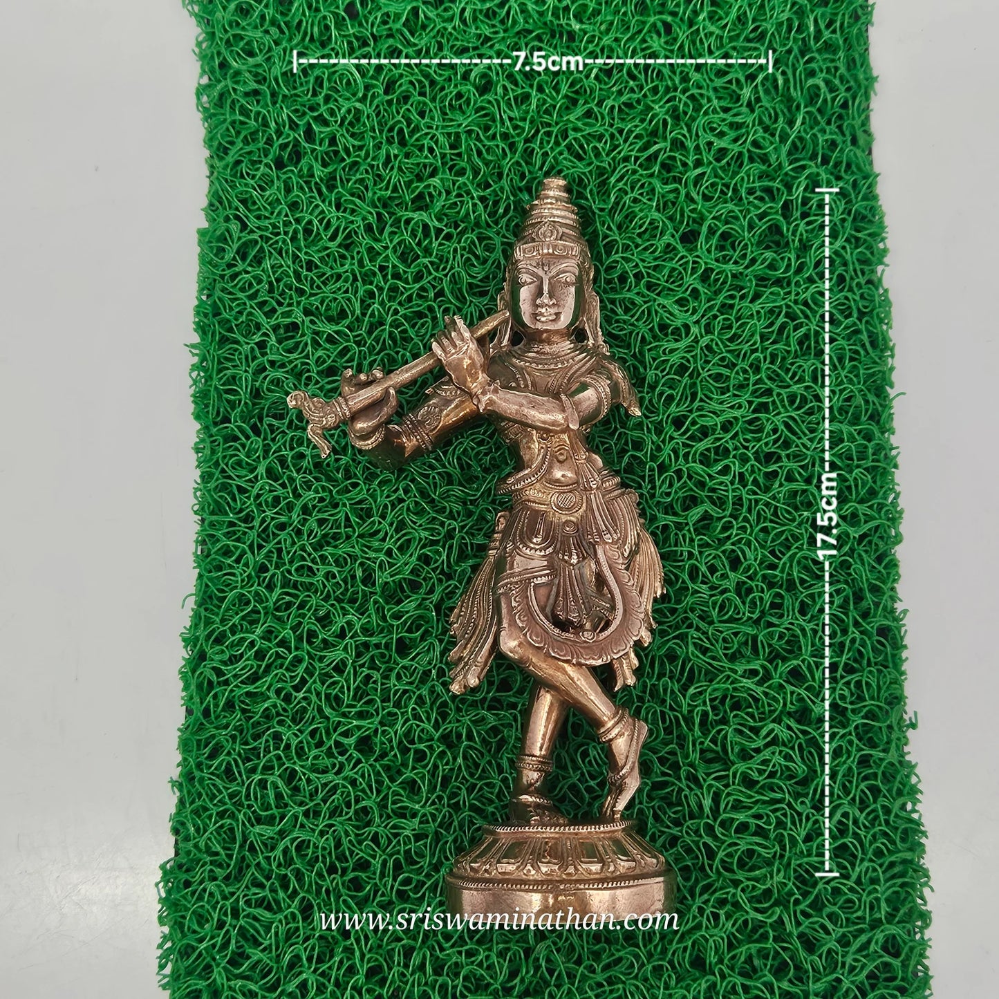 Lord Krishna Panchaloha Front View - Gokulashtami Idol - Traditional South Indian Brass