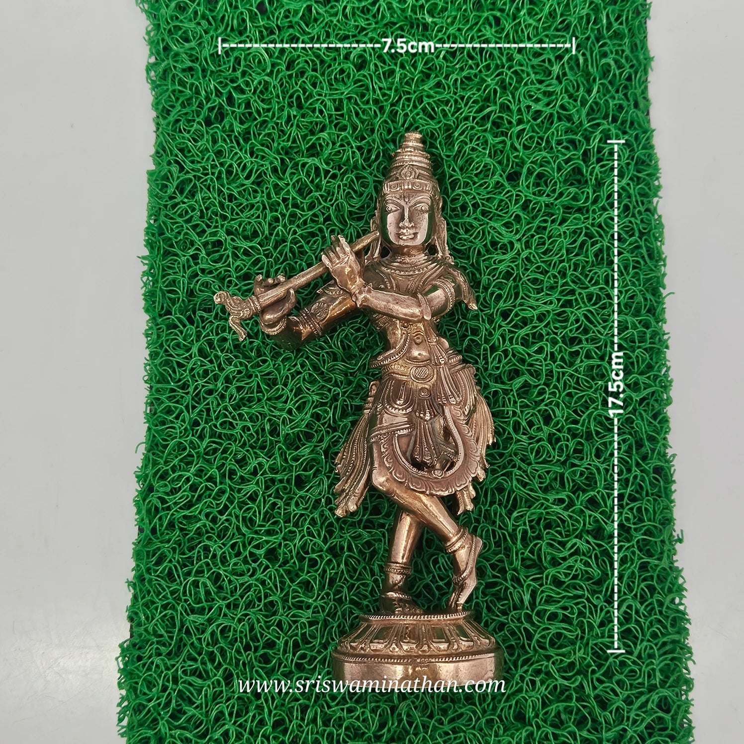 Lord Krishna Panchaloha Front View - Gokulashtami Idol - Traditional South Indian Brass