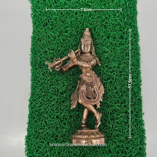 Lord Krishna Panchaloha Front View - Gokulashtami Idol - Traditional South Indian Brass