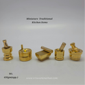 Miniature Brass Grinding Tools - Ammi Ural Kodakkal Thirugu 1.5 Inch - Nichayathartham Ceremony Gift