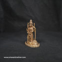 Close-up of Prasanna Murugan Panchaloha Statue face and Kirita Mukuta crown — fine handcrafted detail, Kumbakonam, Sri Swaminathan & Co
