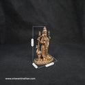 Side view of 4 inch Murugan Panchaloha Statue with dimensions 10cm x 6.5cm x 5cm — Peacock Vahana detail, Kumbakonam handcrafted
