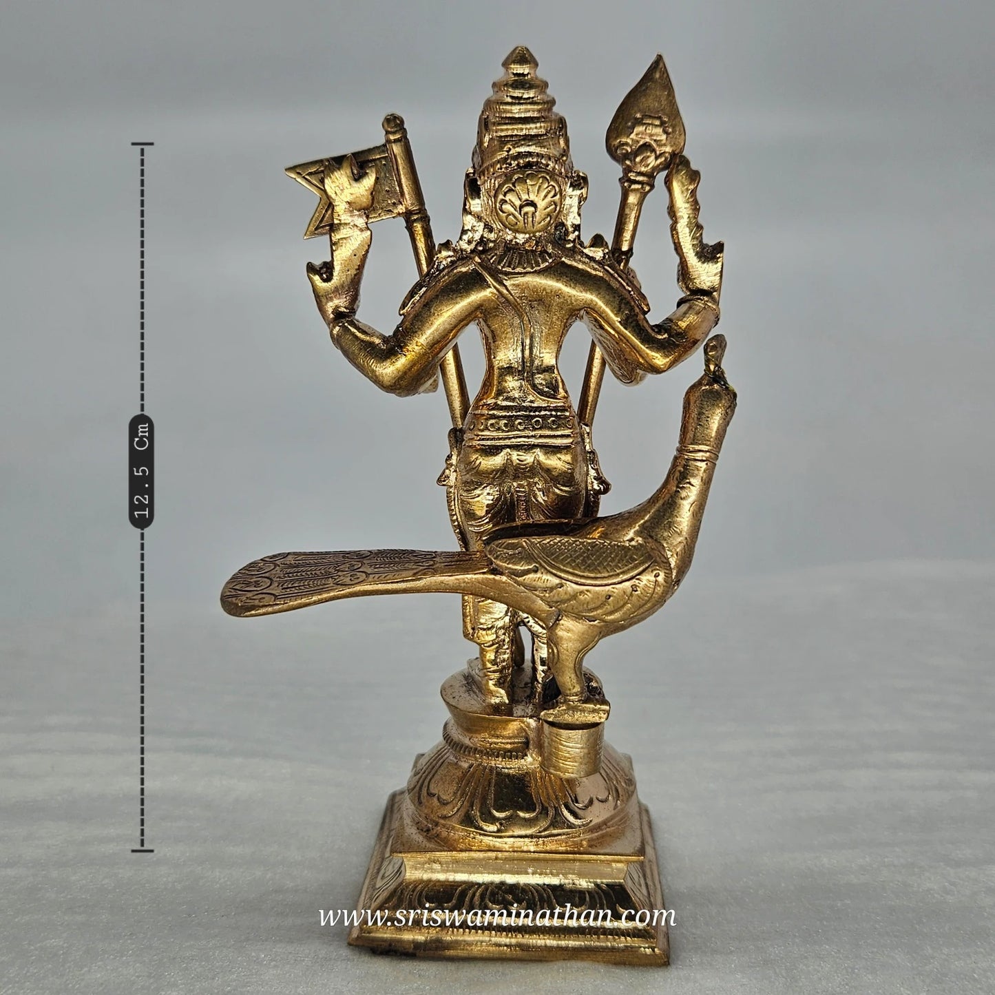 Murugan Subramanya rear View - Panchaloha Brass Idol - Traditional South Indian Iconography
