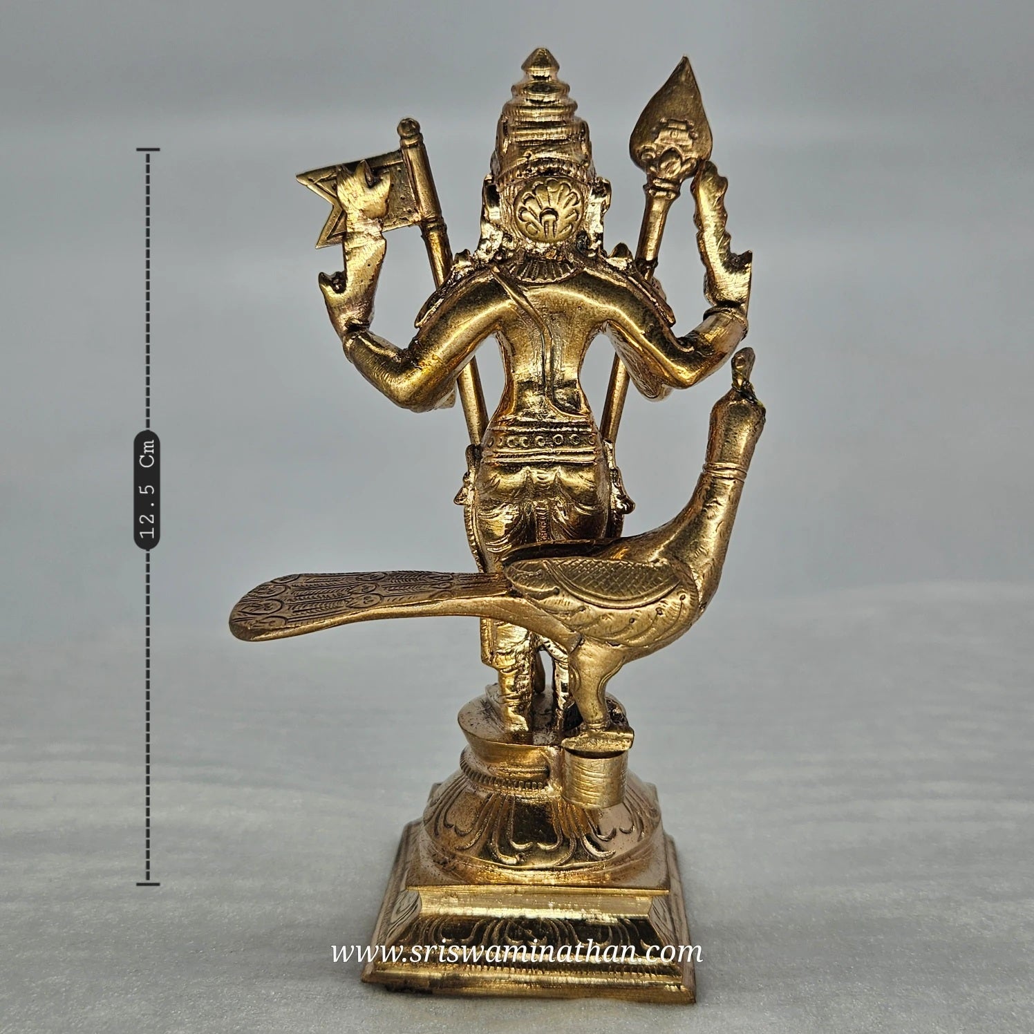 Murugan Subramanya rear View - Panchaloha Brass Idol - Traditional South Indian Iconography
