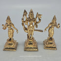 Murugan Valli Deivanai Panchaloha Statue - Kartikeya with Two Consorts - Skanda Sashti - Sri Swaminathan