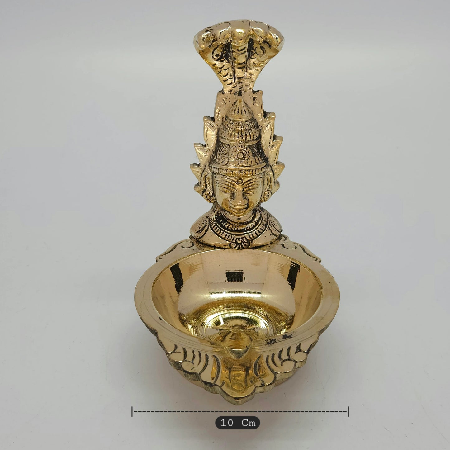 Nagavalli serpent Vilakku for Naga deity worship - Handcrafted brass lamp with traditional Tamil snake design