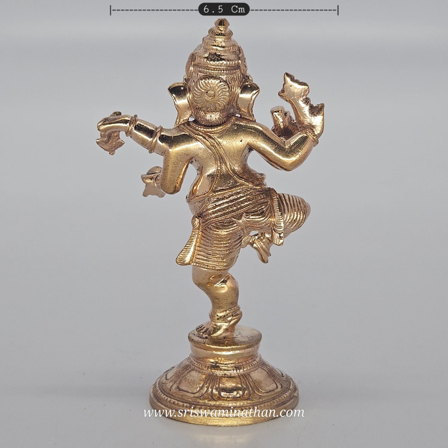 Nataraj Vinayagar Back View - Dancing Pose Panchaloha - Premium Brass Deity Statue