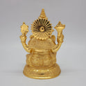 Pillayar Gold Idol Back View Sunburst Halo Lotus Base Craftsmanship South India