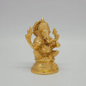 Pillayar Vamamukhi Gold Idol Left Angle Chaturbhuja Four Arms Round Lotus Base Gifting