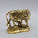 Pooja room brass Kamadhenu idol with detailed carvings