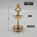 Porai Kutthu Vilakku Brass Oil Lamp – 12cm small size pooja deepam with 6cm base, perfect for daily rituals, festivals & gifting.