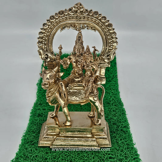 Pradosham Shiva Panchaloha Statue 8 Inch - Shiva Parvati Pradosham Puja - 1.25kg Premium - Sri Swaminathan