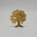 Premium Brass Kalpavriksha wish-fulfilling tree of life statue 4 inch 9.5cm height back pose rear view showing reverse profile of leaf canopy and antique worship approval