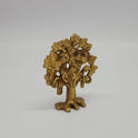 Premium Brass Kalpavriksha divine tree of life statue 4 inch 9.5cm height 45 degree left pose corner view showing canopy branching depth spacing layout