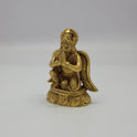 Premium Antique Brass kneeling Lord Garudan statue 3.5-inch 9cm 45-degree front right corner view focusing on anjali mudra and beak details