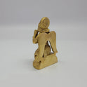 Premium Antique Brass kneeling Naga Garuda statue 3.5 inch 9cm back view showing reverse of downward sweeping wings and snake tail garland
