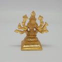 Rear view showcasing the solid back structure of the crown, the multi-arm weapon layouts, and the flawless mirror-gold luster of the 300g sculpture.
