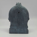 Premium Black stone finish Vinayagar statue 8 inch 19.5cm back view showing solid reverse structural panel of the prabhavali shrine