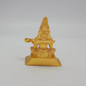Premium Brass Goddess Annapoorani statue 3 inch 13cm back view showing reverse of the crown and octagonal peedam base