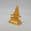 Premium Brass Goddess Annapoorani statue 3 inch 13cm 45-degree front left corner view highlighting clean detailed ladle handle