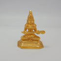 Premium Brass Goddess Annapoorani statue seated with ladle and vessel 3 inch 13cm height 6cm length 3.5cm depth front profile size guide