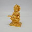 Premium Brass Goddess Annapoorani statue 5-inch 12cm 45-degree front left corner view highlighting clean detailed ladle handle and pot