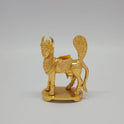 Premium Brass Kamadhenu cow statue wish fulfilling 4.3inch front straight view showing goddess face and crown