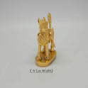 Premium Brass Kamadhenu cow statue facing right side angle view showing ornated jewel works 4cm depth