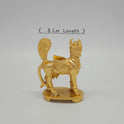 Premium Brass Kamadhenu cow statue wish fulfilling 11cm back view showing detailed peacock tail relief work