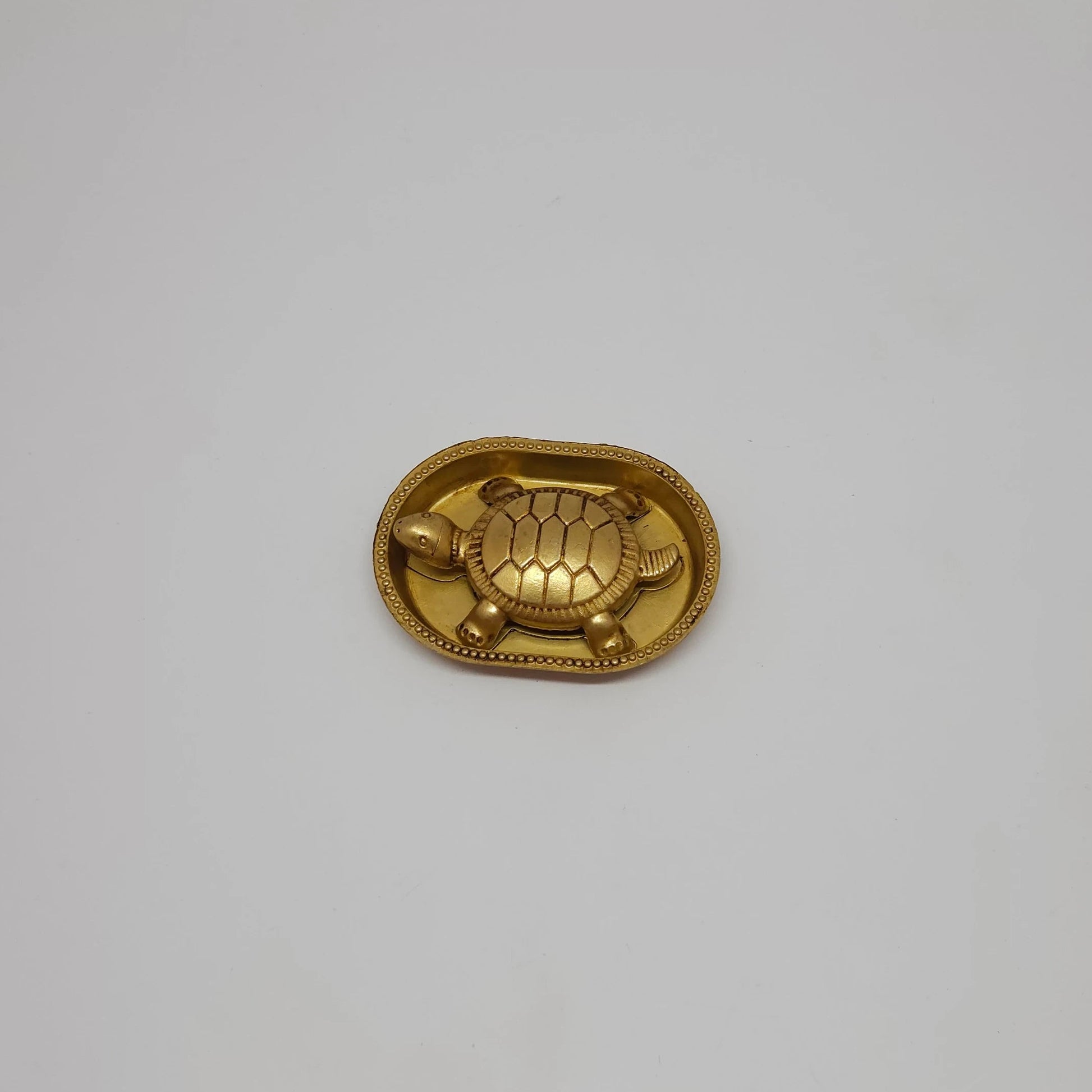 Premium Brass Kurma Tortoise with sacred numerology yantra plate ariel view