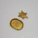 Premium Brass Kurma Tortoise with sacred numerology yantra plate full rear back view