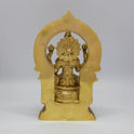 Premium Brass Mahalakshmi Statue with prabhavali arch back rear profile showing metal casting structure