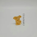 Premium brass miniature ganesha abstract murti 4cm gold polish 45 degree right side angle profile view