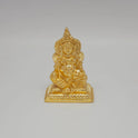 Premium Brass seated Lord Kubera statue lord of wealth 9.5cm height 7cm length 4.5cm width front straight view measurements size guide