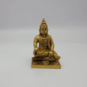 Premium Brass seated Sripada Srivallabha statue with traditional yoga danda 4-inch 10cm height 6cm length 5cm depth front profile size guide