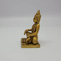 Premium Brass seated Sripada Srivallabha statue 4-inch 10cm high angle overview showing head crown structure tiger skin and leg alignment layout