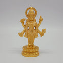Premium Brass standing Lord Dhanvantari statue lord of medicine and ayurveda 6 inch 15cm height 8.5cm length 4.5cm depth front profile view size guide