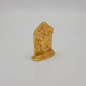 Premium Brass Lord Venkateswara statue 7.5cm 45 degree front left corner view highlighting sudarshana chakra and frame details