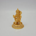 Premium Brass Veera Hanuman miniature statue glossy mirror gold finish lifestyle decor gifting piece 4 inch 10cm height front profile size guide