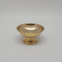  Front view of a single solid brass multipurpose offering cup highlighting the wide flared rim and reflective golden gloss finish