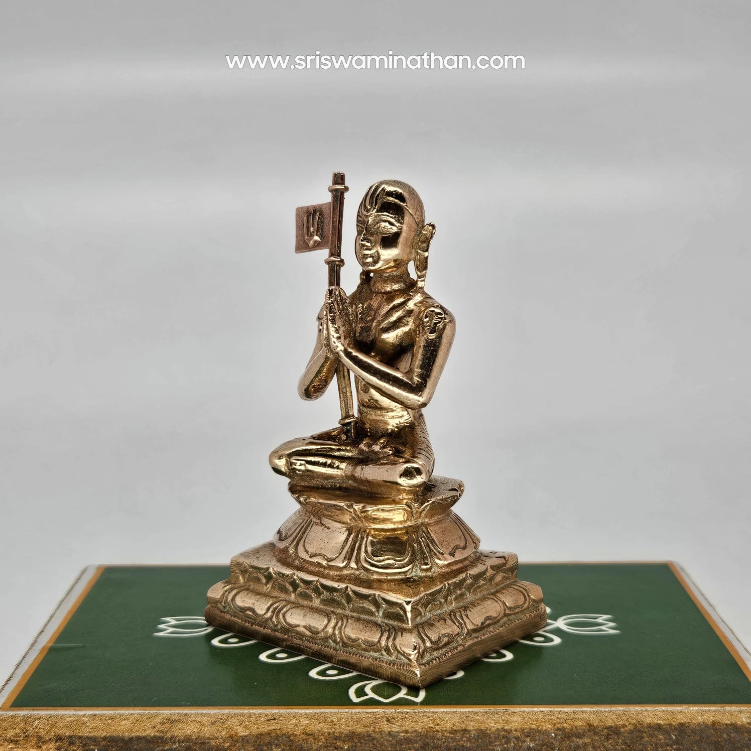 Ramanujacharya Panchaloha Left Side View - Spiritual Teacher - Traditional South Indian Brass