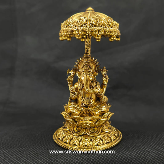 Ganesha seated Under Umbrella Dome