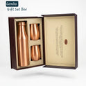 Copper Water Bottle & Glass Set | 900 ml Bottle with 2 Glasses — 4 Design Variants